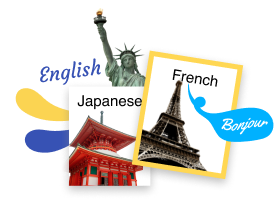 Vignettes de sélection Rosetta Stone Language pour l'anglais, le japonais et le français